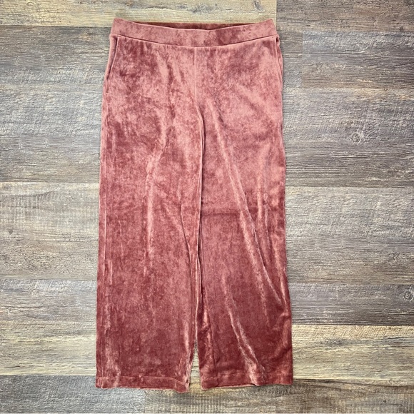 J. Jill Pants - J. Jill pink velvet wide leg casual lounge pants size medium M? B169